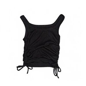 SHEIN black ruched side tie cropped tank top